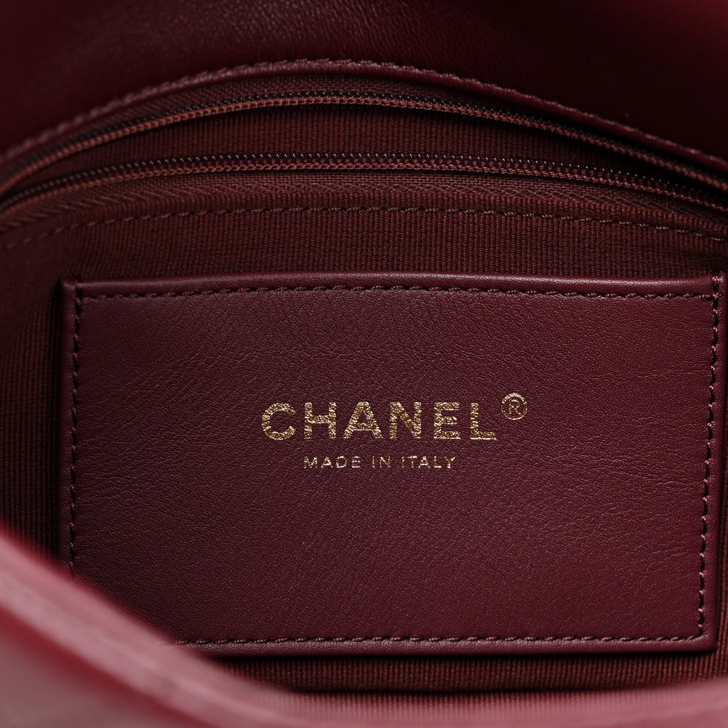 Lambskin Quilted Maxi Small Flap Burgundy