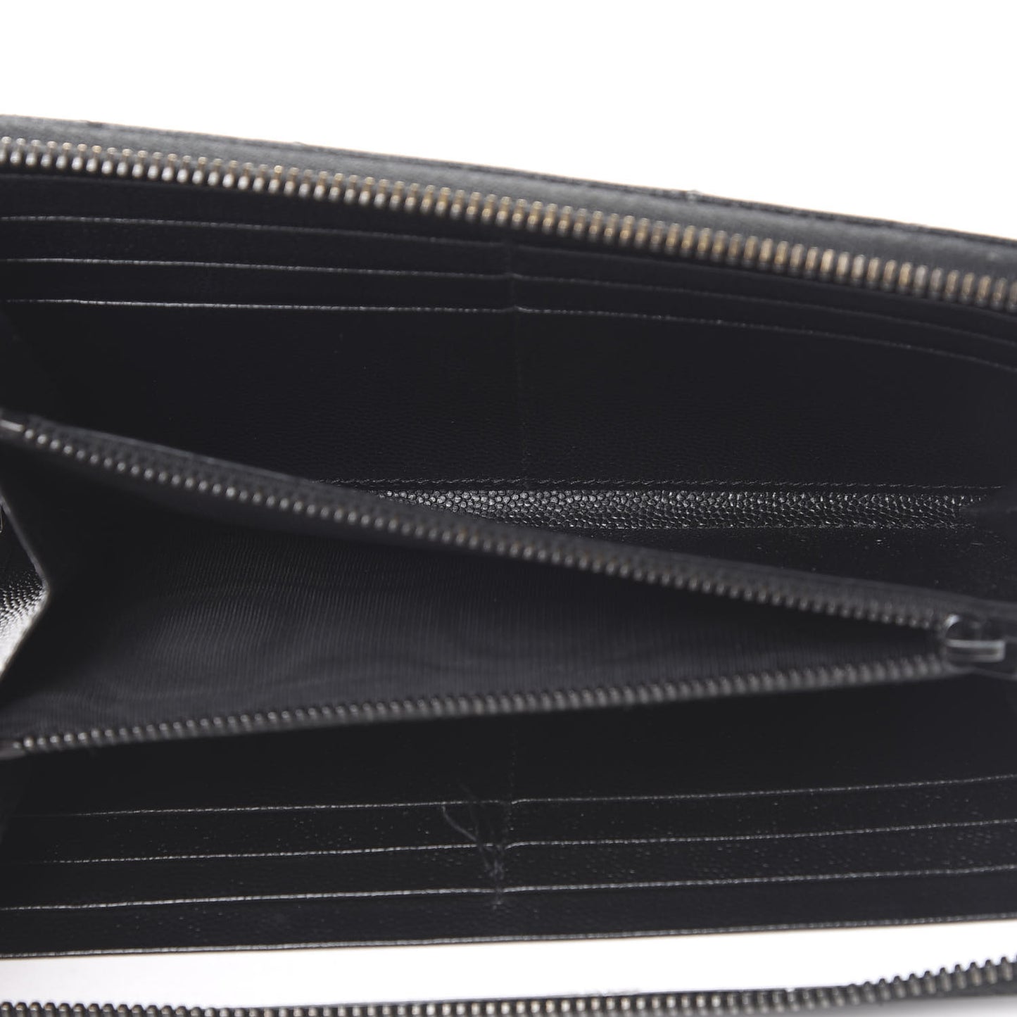Grain De Poudre Matelasse Chevron Monogram Zip Around Wallet Black