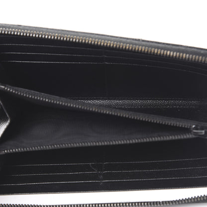 Saint Laurent Grain De Poudre Matelasse Chevron Monogram Zip Around Wallet Black 4 of 10