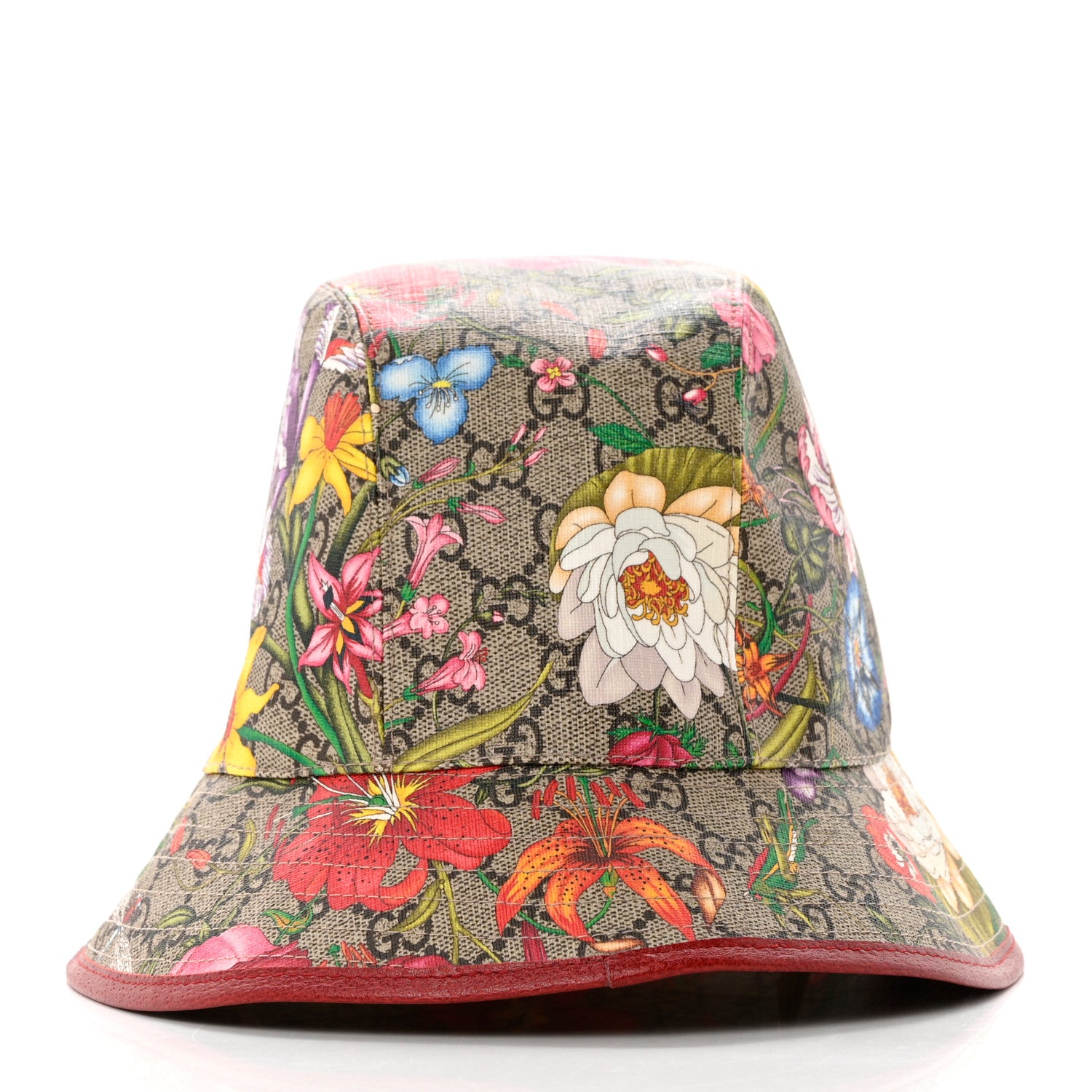Gucci GG Supreme Monogram Flora Bucket Hat 58 Red 4 of 8