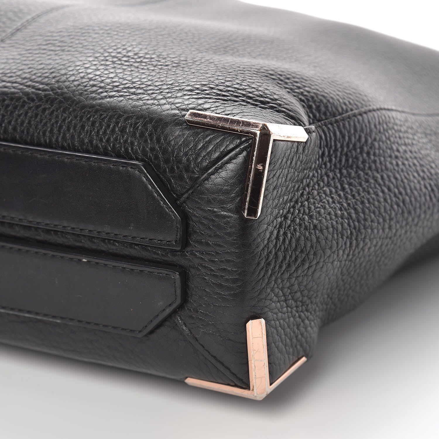 Alexander Wang Pebbled Calfskin Large Prisma Skeletal Tote Black Rose Gold Hardware 20 of 25