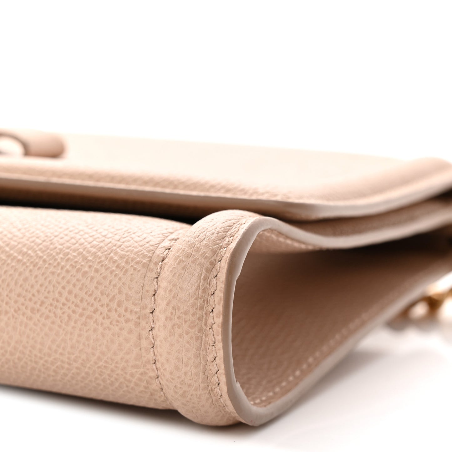 Printed Calfskin Ginny Shoulder Bag Beige