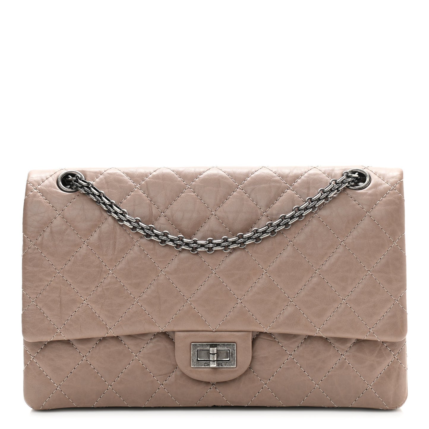 Aged Calfskin Quilted 2.55 Reissue 226 Flap Taupe