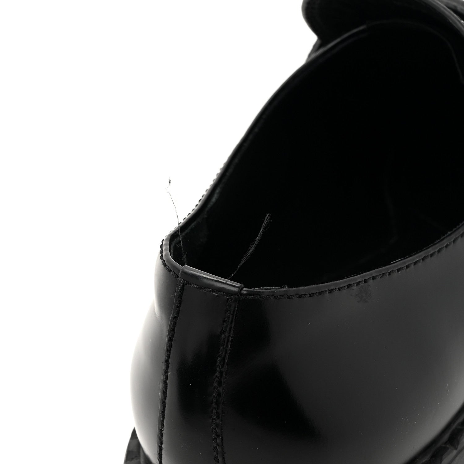 Prada Spazzolato Metal Triangle Logo 50mm Loafers 38 Black 10 of 13