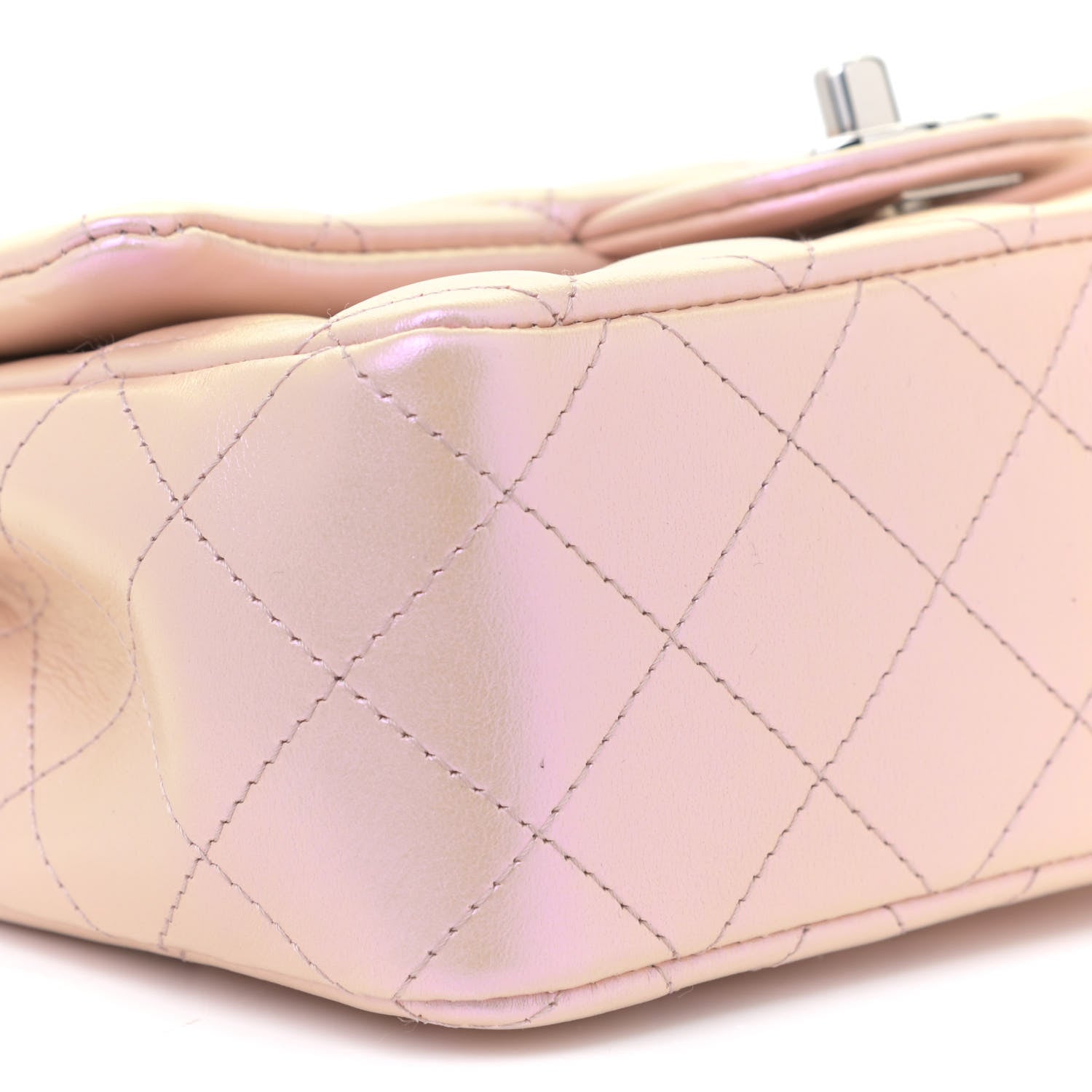 Chanel Iridescent Calfskin Quilted Mini Rectangular Flap Pink 5 of 11