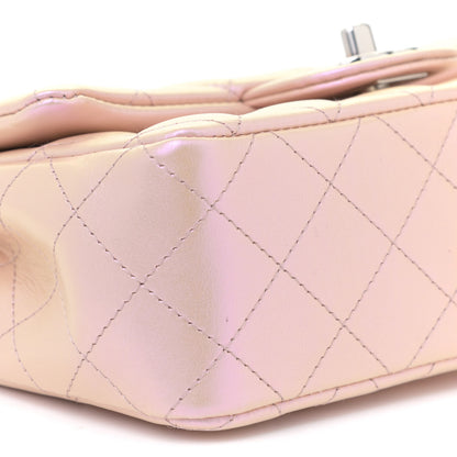 Chanel Iridescent Calfskin Quilted Mini Rectangular Flap Pink 5 of 11