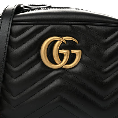 Gucci Calfskin Matelasse Small GG Marmont Chain Shoulder Bag Black 8 of 10
