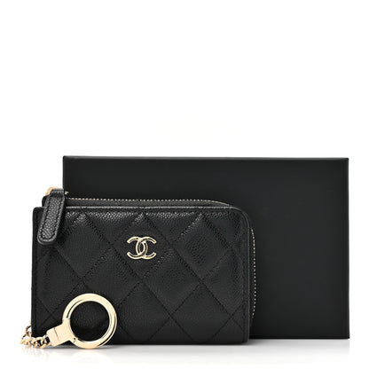Chanel Caviar Quilted Zipped Key Holder Case Black 8 of 8