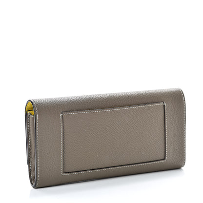 Celine Drummed Calfskin Large Multifunction Flap Wallet Souris 3 of 10