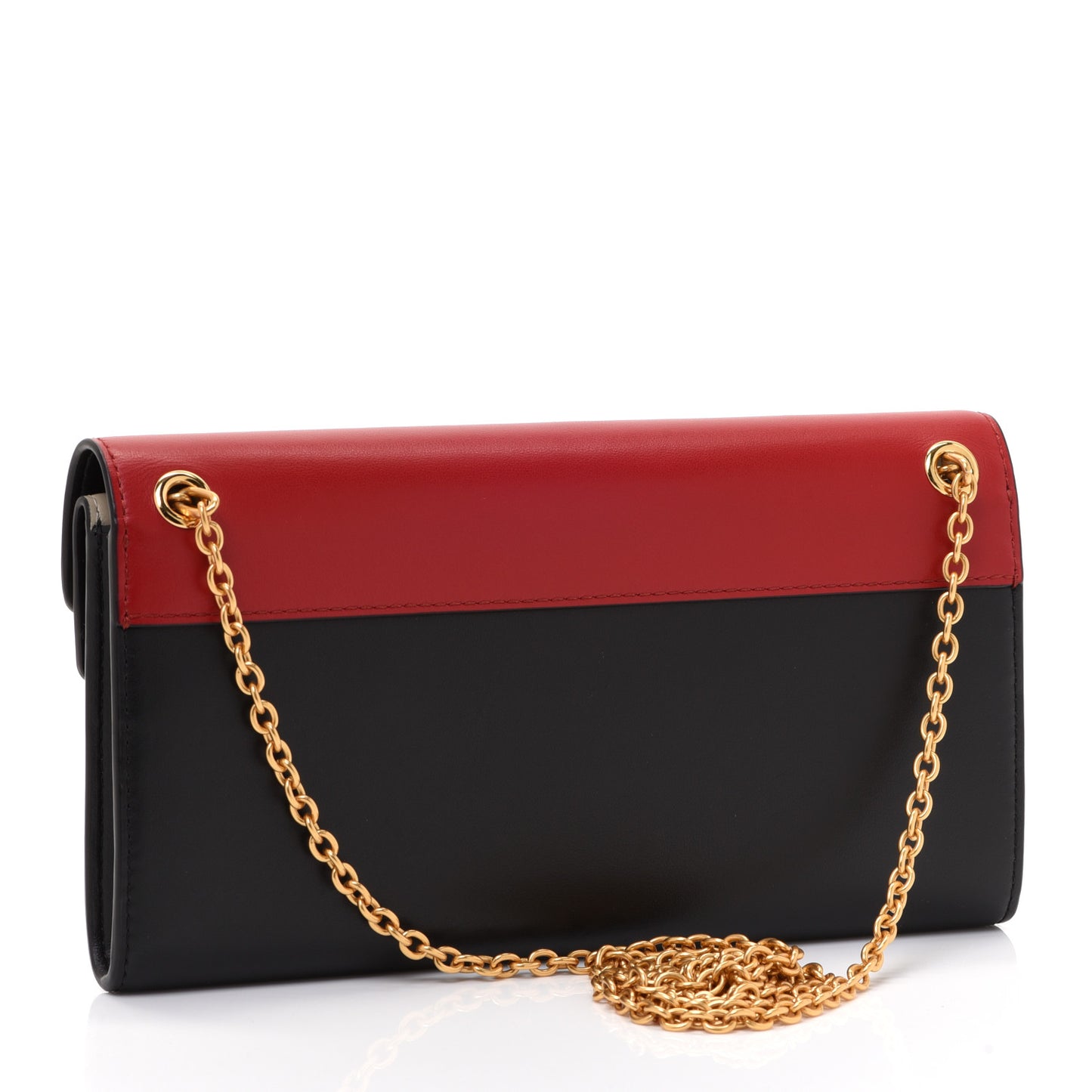 Smooth Calfskin Multiflap Chain Wallet Navy Multicolor