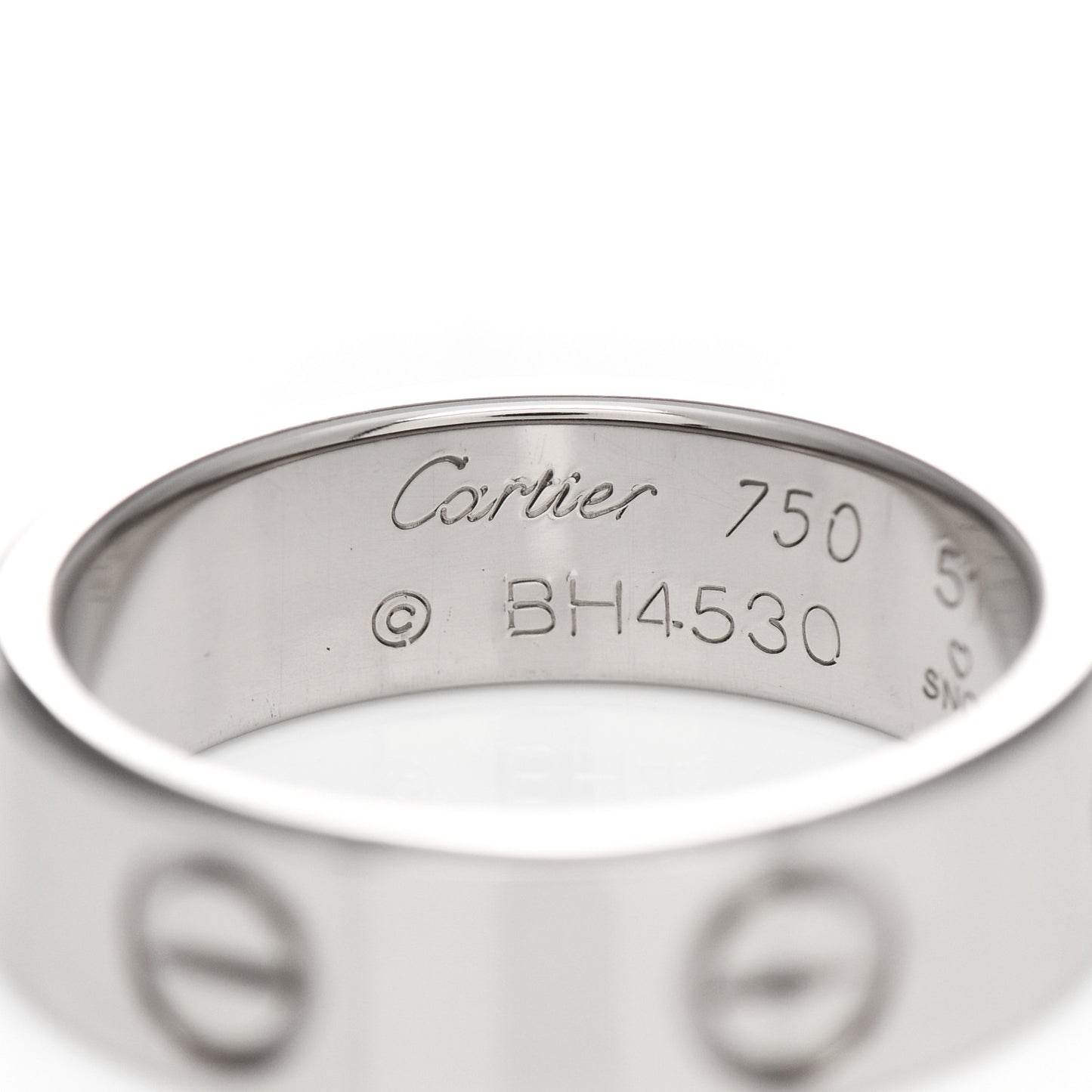 18K White Gold 5.5mm LOVE Ring 51 5.75