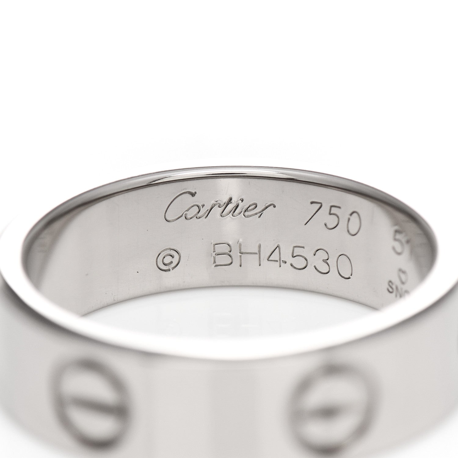 Cartier 18K White Gold 5.5mm LOVE Ring 51 5.75 4 of 5