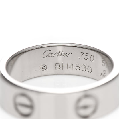 Cartier 18K White Gold 5.5mm LOVE Ring 51 5.75 4 of 5