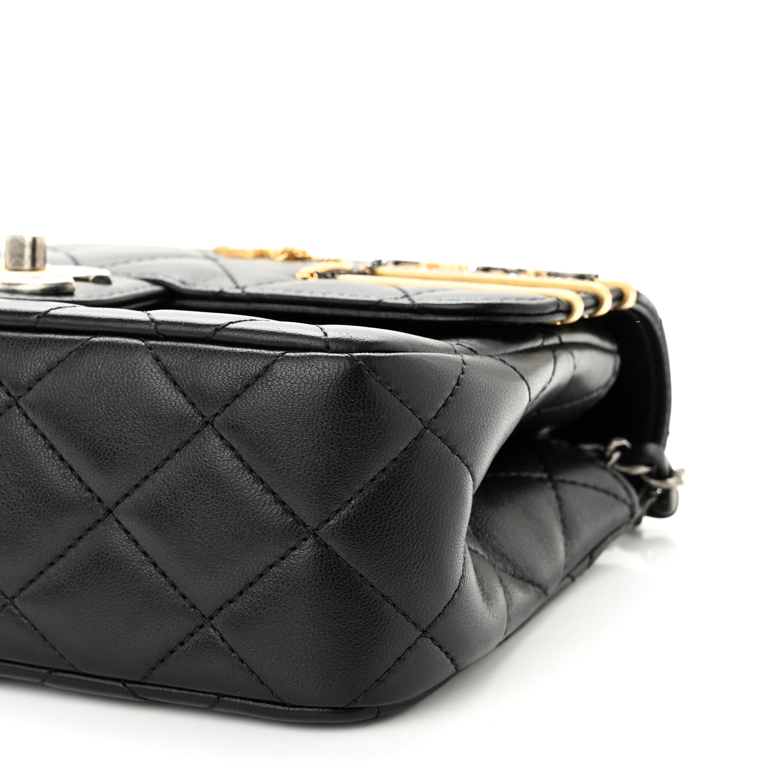 Chanel Lambskin Quilted Small Coco Clips Single Flap Black 10 of 11