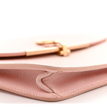 Salvatore Ferragamo Hammered Calfskin Gancio Wallet On Chain Nylund Pink 9 of 14