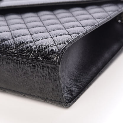 Saint Laurent Grain De Poudre Large Tri-Quilt Monogram Satchel Black 9 of 10