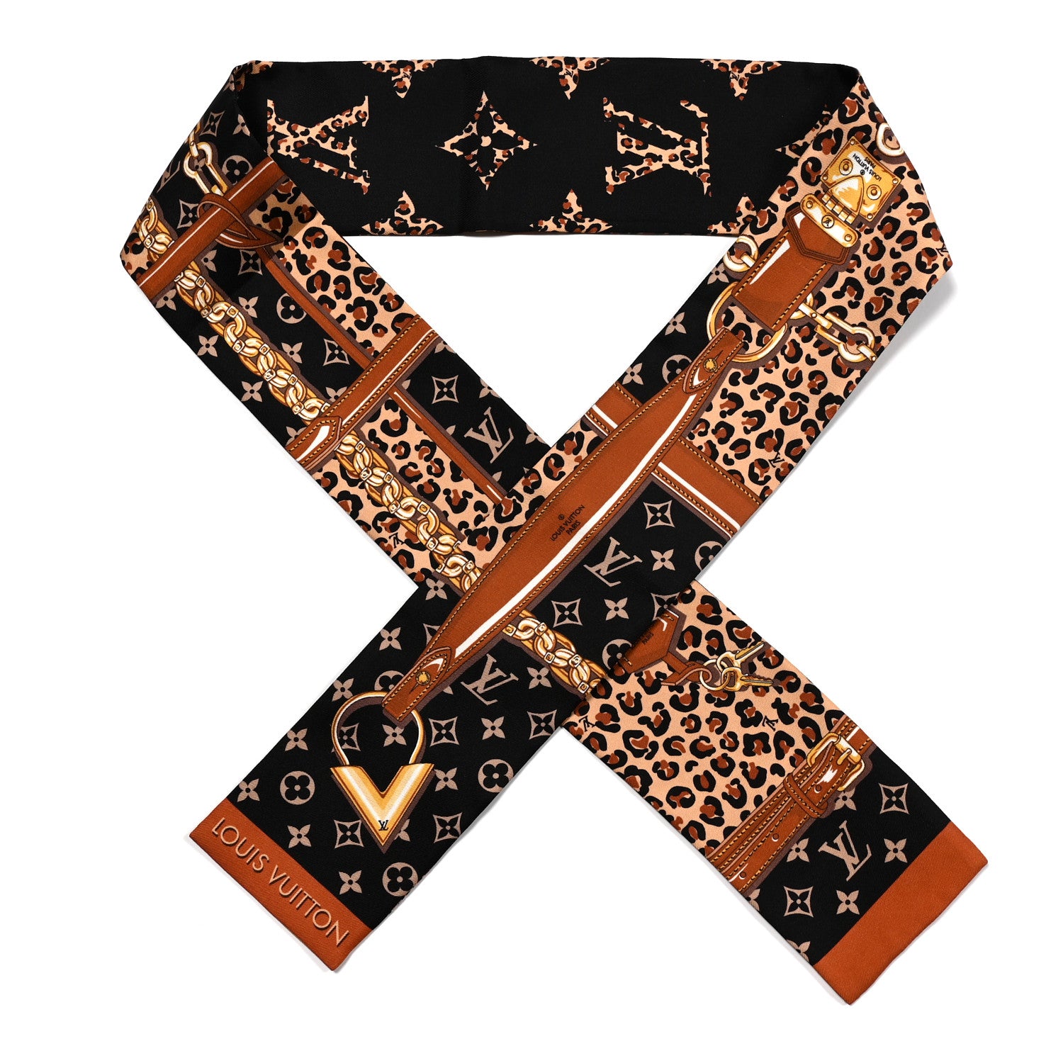 Louis Vuitton Silk Monogram Wild At Heart Bandeau Black 1 of 3
