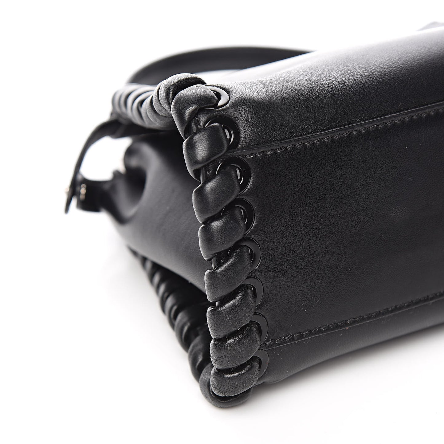 Nappa Lace Up Mini Peekaboo Iconic Satchel Black
