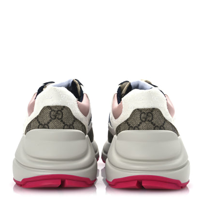 Gucci GG Supreme Monogram Mix Monogram Womens Rhyton Sneakers 39 London Blue Beige Pale Pink 6 of 10