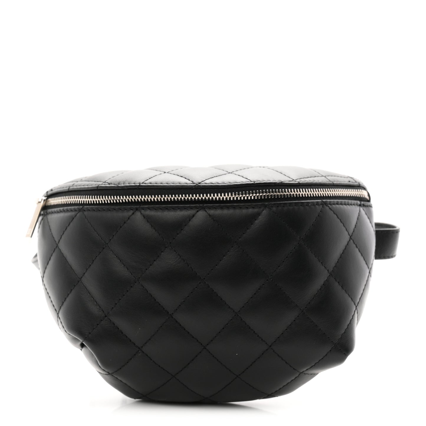 Calfskin Quilted Uniform Waist Belt Bag Black