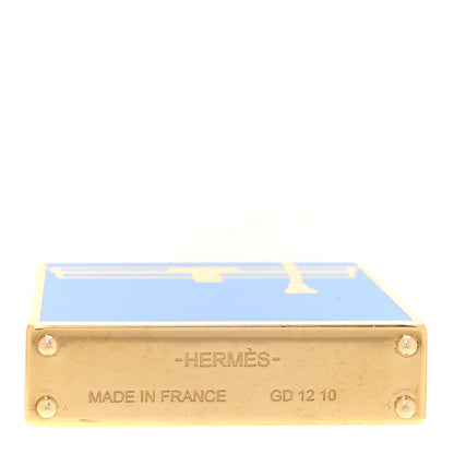 Hermes Metal Lacquered Permabrass Kelly Curiosite Charm Bleu 3 of 4