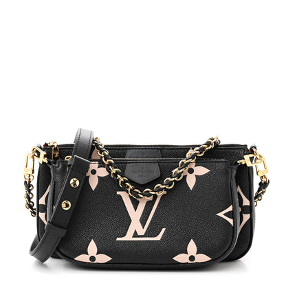 Louis Vuitton Empreinte Monogram Giant Multi Pochette Accessories Black Beige 1 of 13