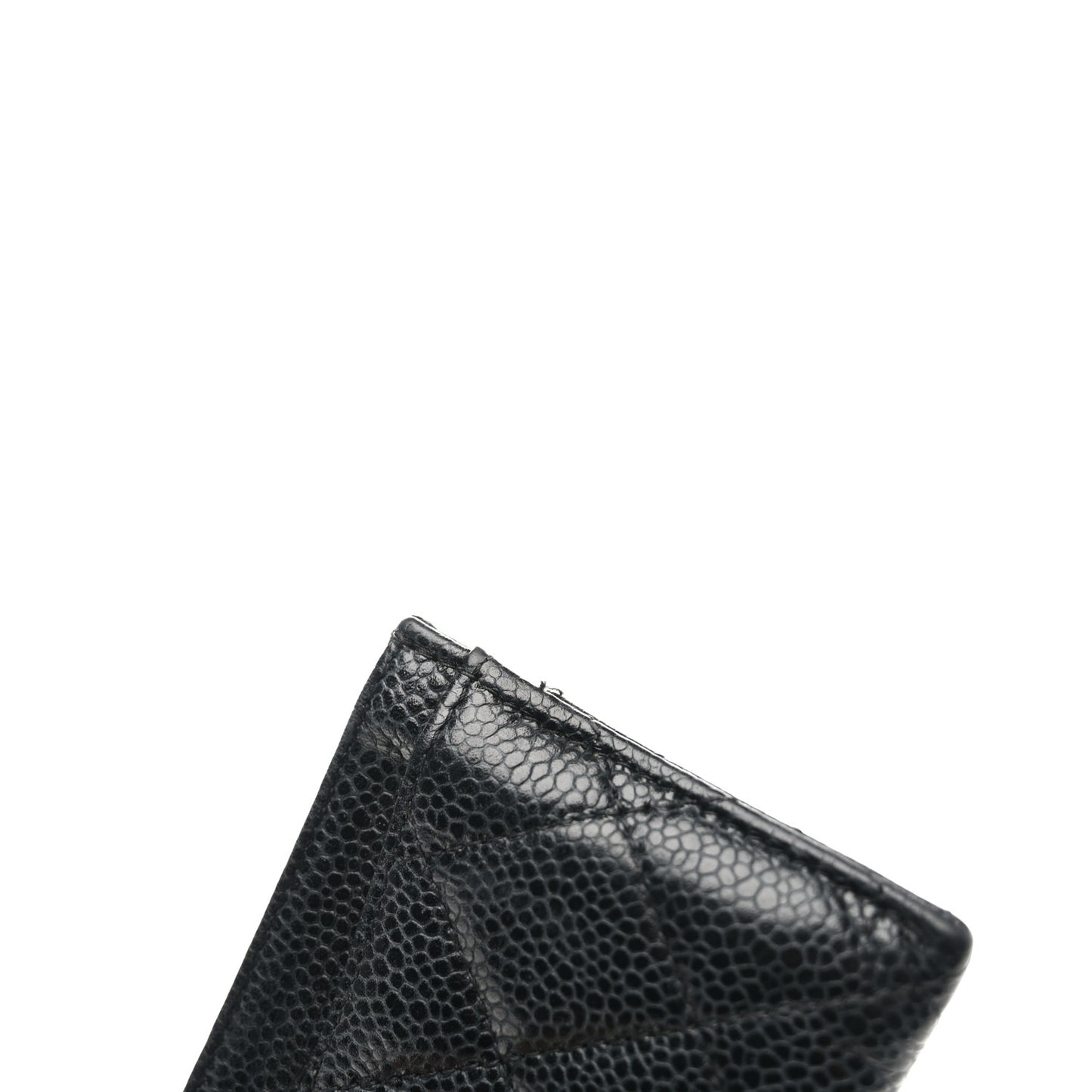 Caviar Quilted Card Holder Black
