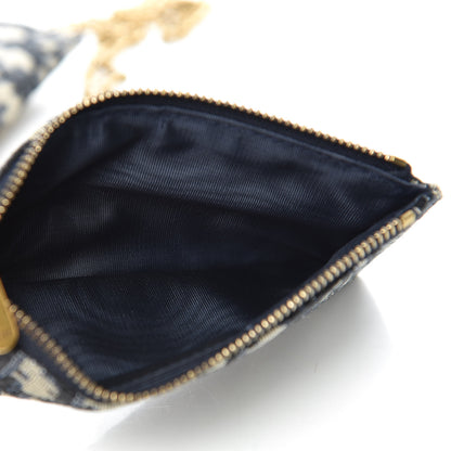 Christian Dior Oblique Saddle Chain Wallet Blue 8 of 11