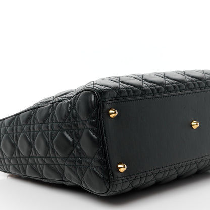 Christian Dior Lambskin Cannage Large Lady Dior Black 9 of 14