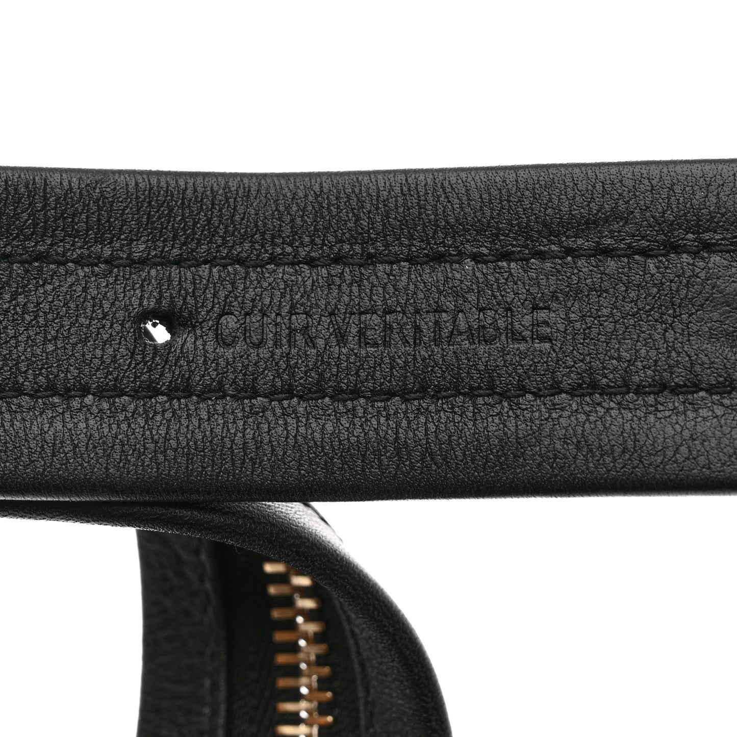 Calfskin Lambskin Zipper Chain CC Belt 85 34 Black