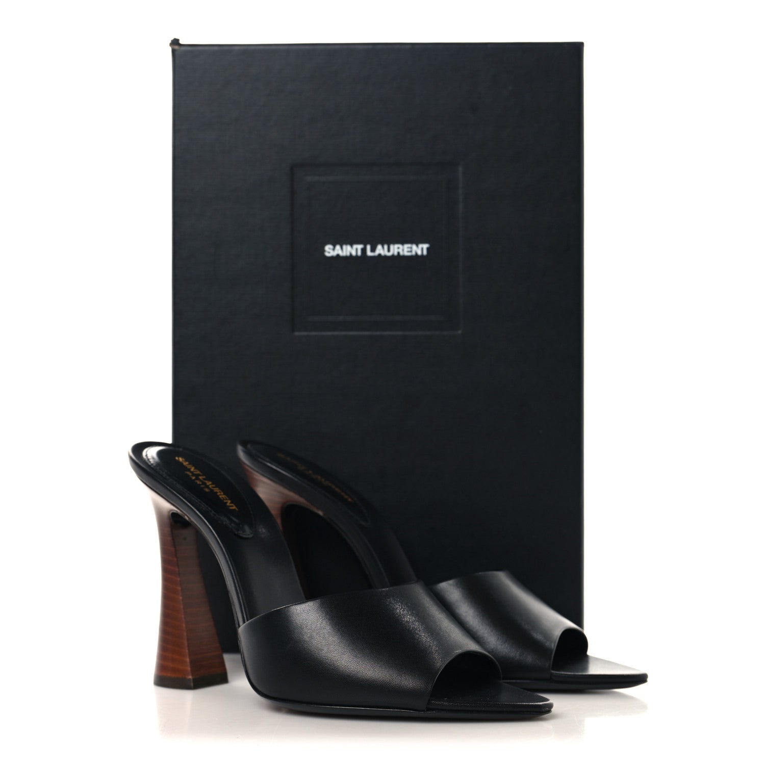 Saint Laurent Calfskin Gippy 105 Mule Sandals 37 Black 10 of 10