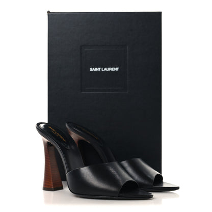 Saint Laurent Calfskin Gippy 105 Mule Sandals 37 Black 10 of 10