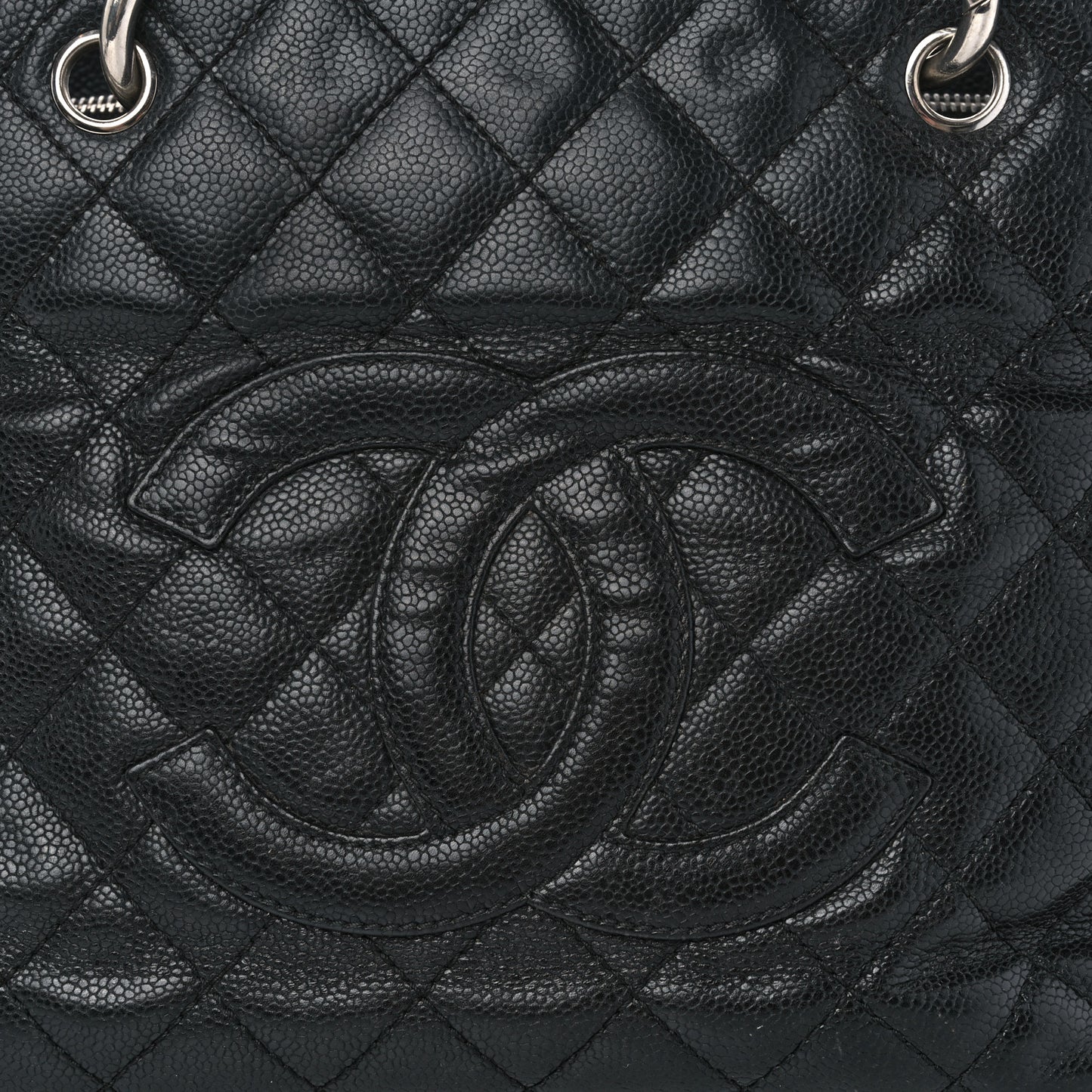 Caviar Quilted Grand Shopping Tote GST Black
