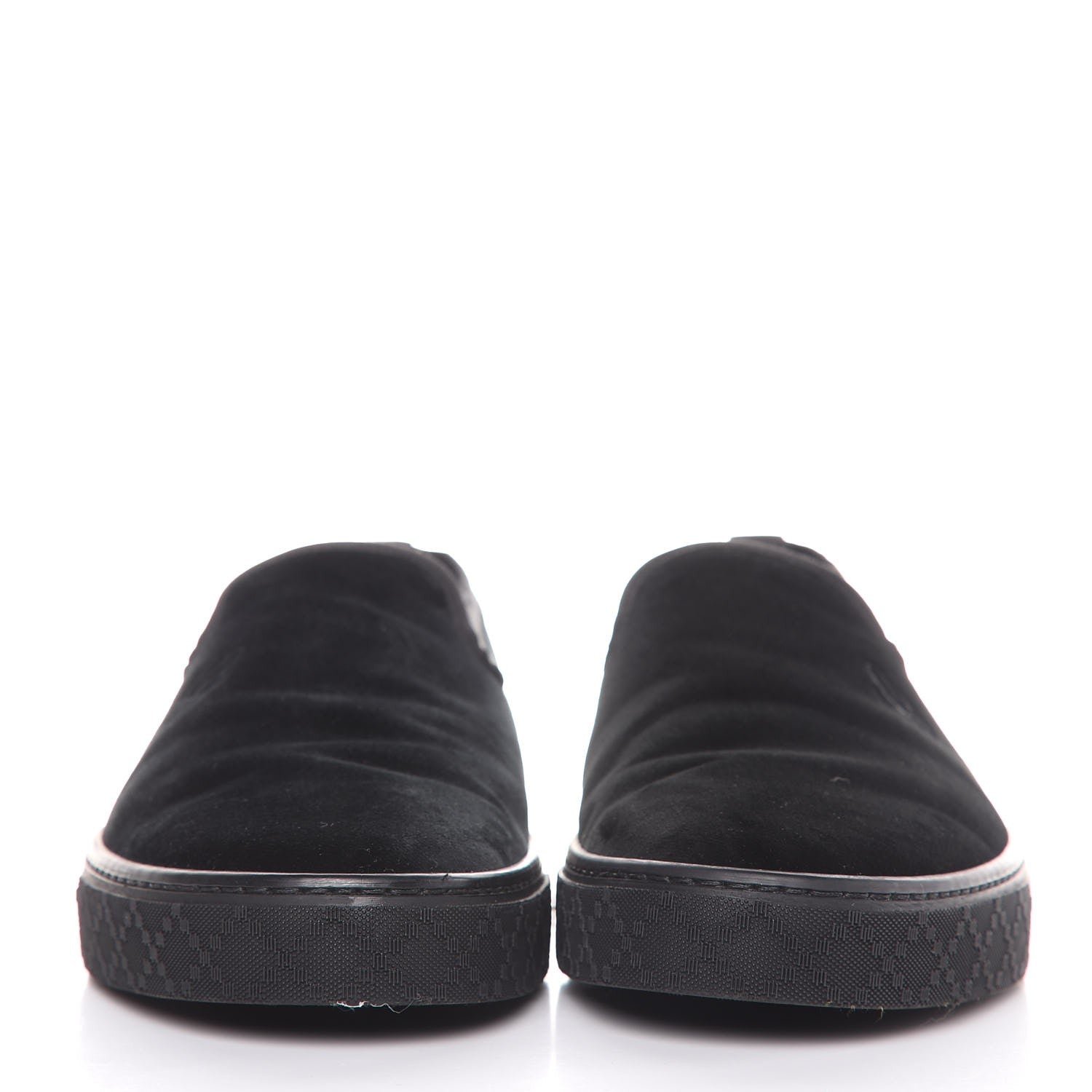 Gucci Velvet Mens Slip On Sneakers 9.5 Black 2 of 12