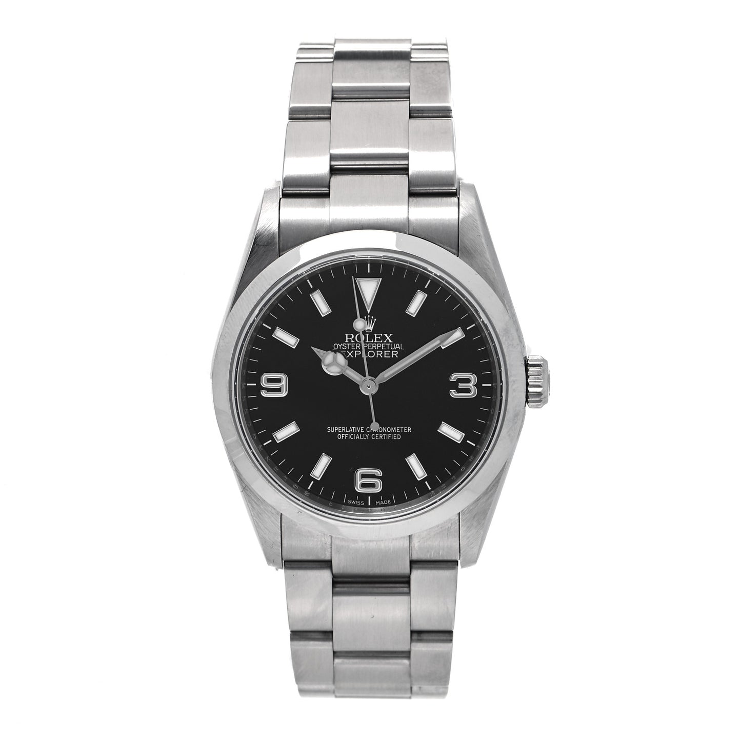 Stainless Steel 36mm Oyster Perpetual Explorer Watch Black 114270