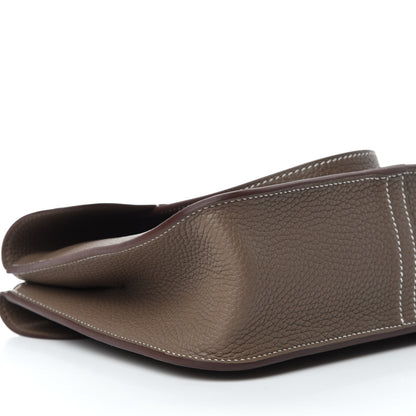 Hermes Taurillon Clemence Halzan 25 Etoupe 7 of 11