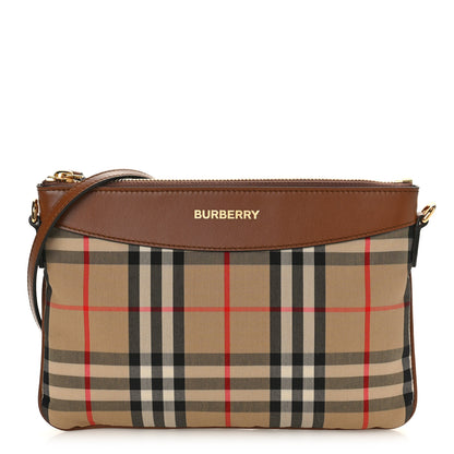 Burberry Horseferry Check Peyton Crossbody Clutch Bag Brown 1 of 8