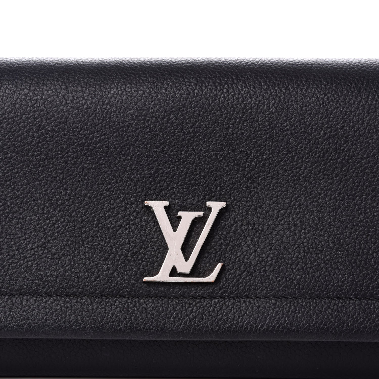 Louis Vuitton Calfskin Lockme II Wallet Black 8 of 9