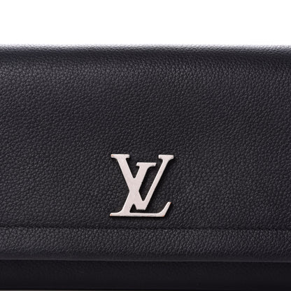 Louis Vuitton Calfskin Lockme II Wallet Black 8 of 9