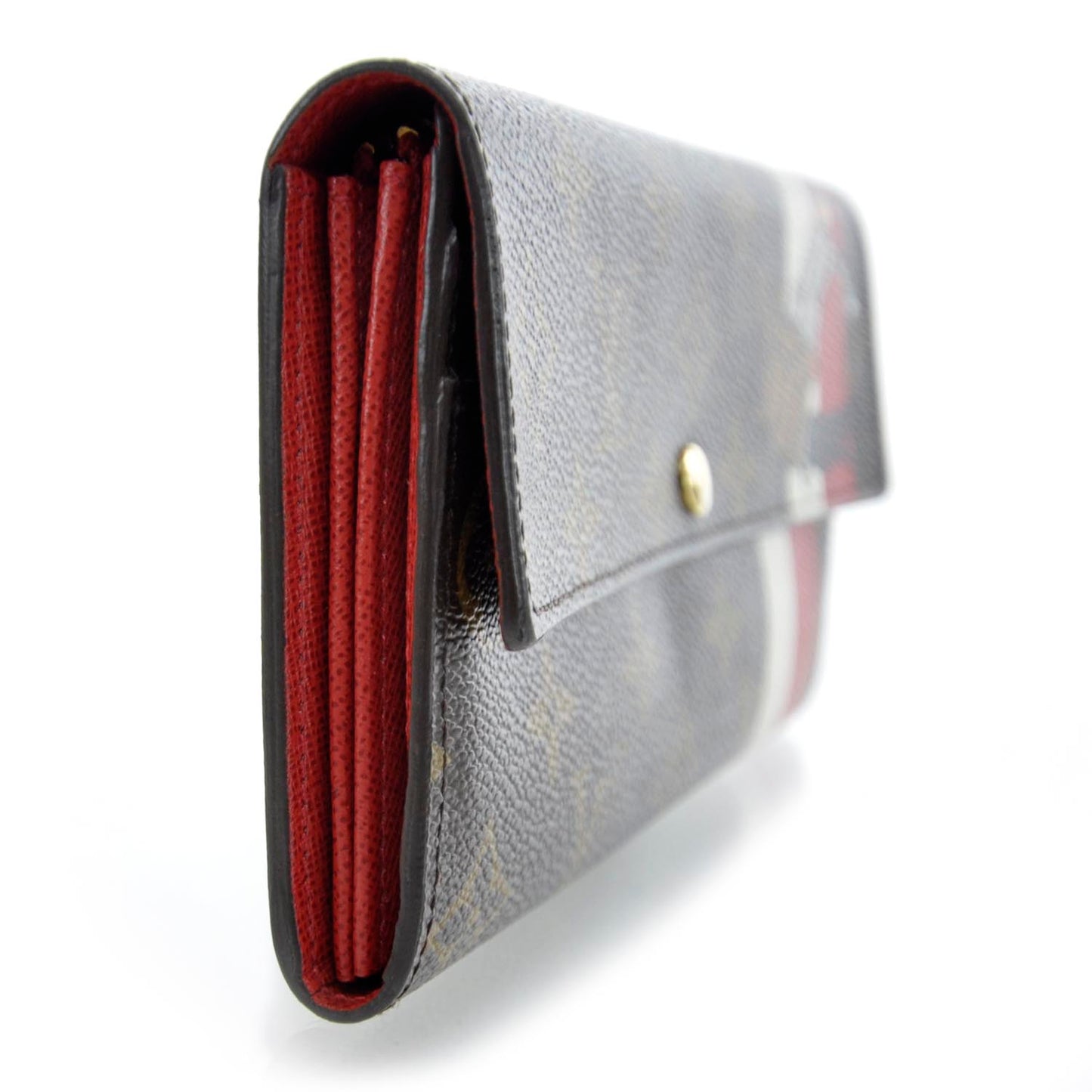 Monogram Groom Sarah Wallet Red