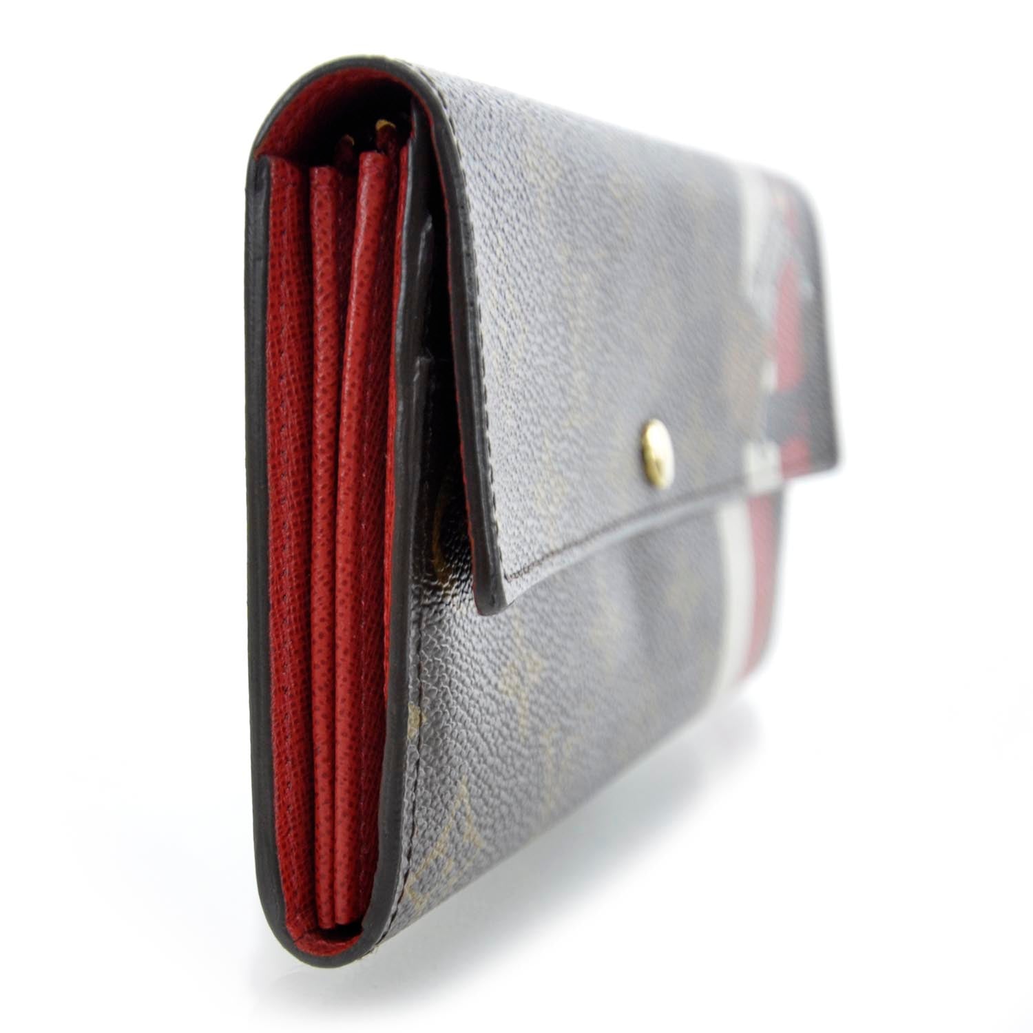 Louis Vuitton Monogram Groom Sarah Wallet Red 4 of 10