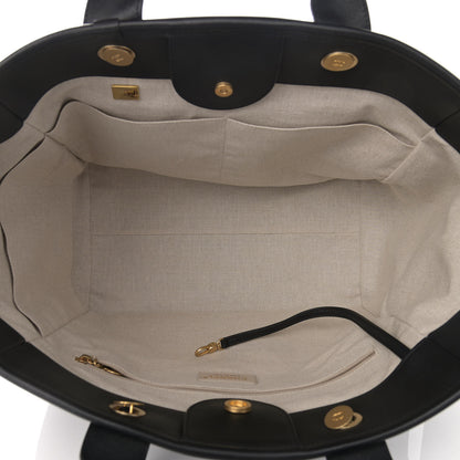 Chanel Calfskin Medium Deauville Tote Black Multicolor 6 of 13