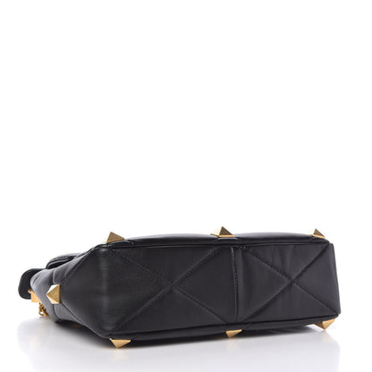 Valentino Garavani Nappa Large Roman Stud Shoulder Bag Black 4 of 9