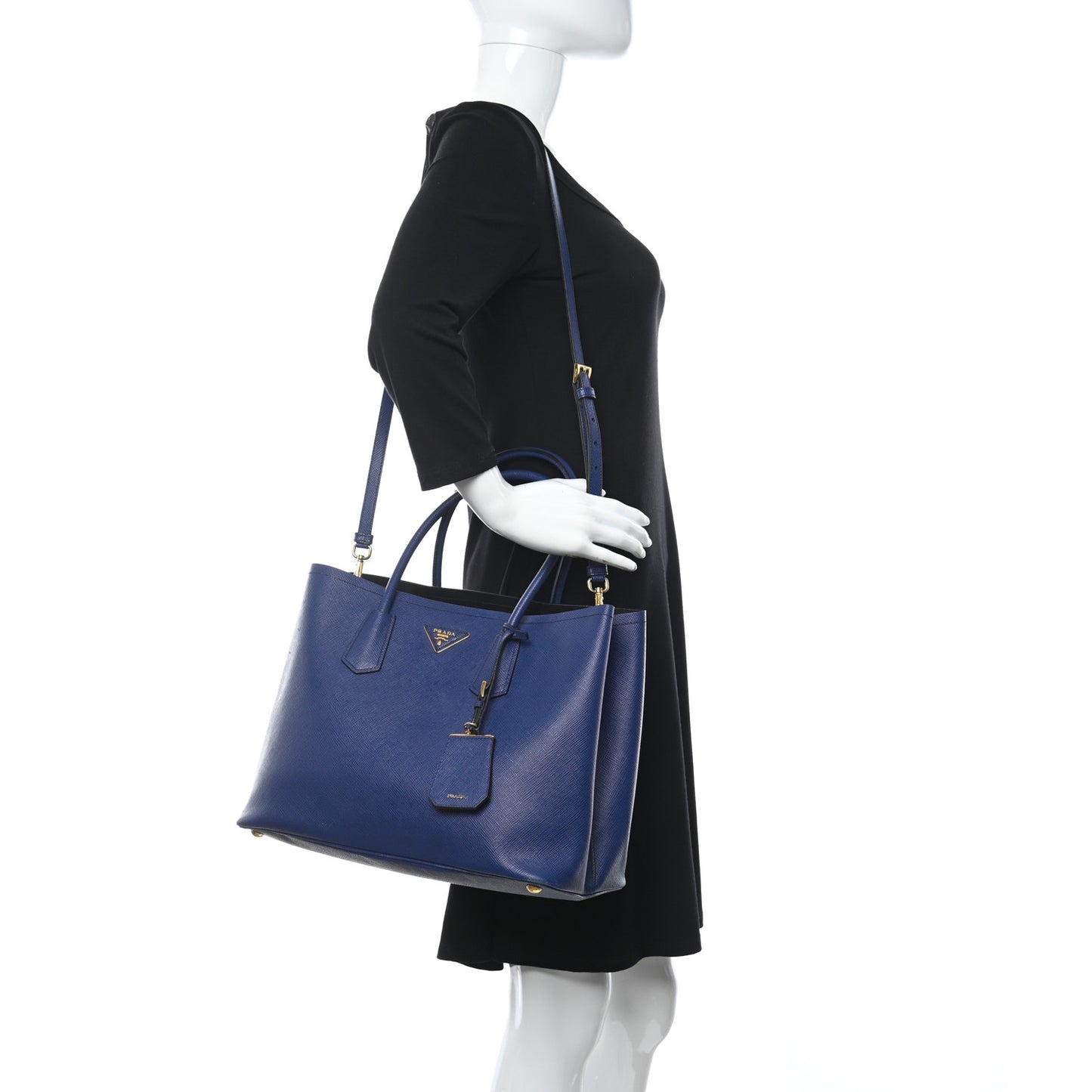 Saffiano Cuir Medium Double Bag Inchiostro