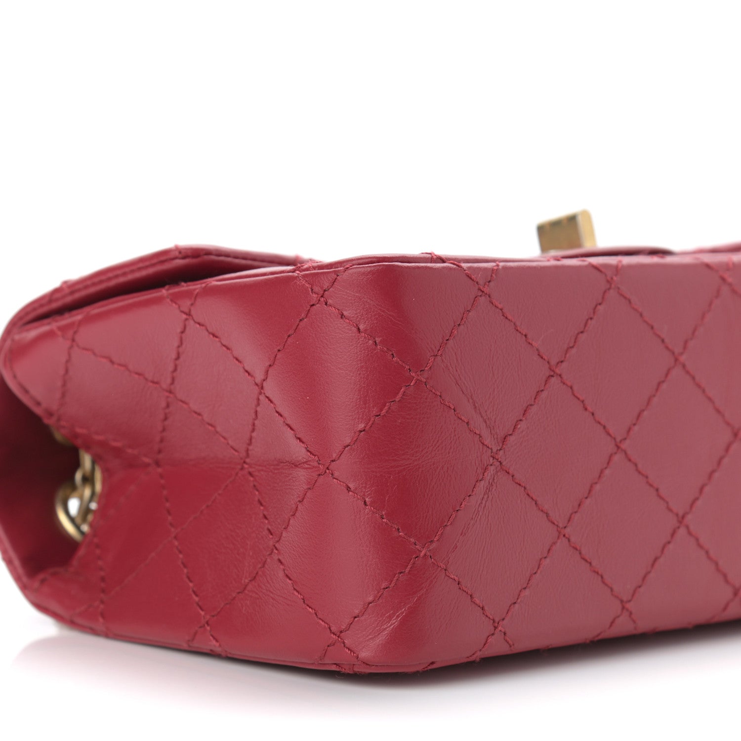 Chanel Aged Calfskin Quilted 2.55 Reissue Mini Flap Red 9 of 11