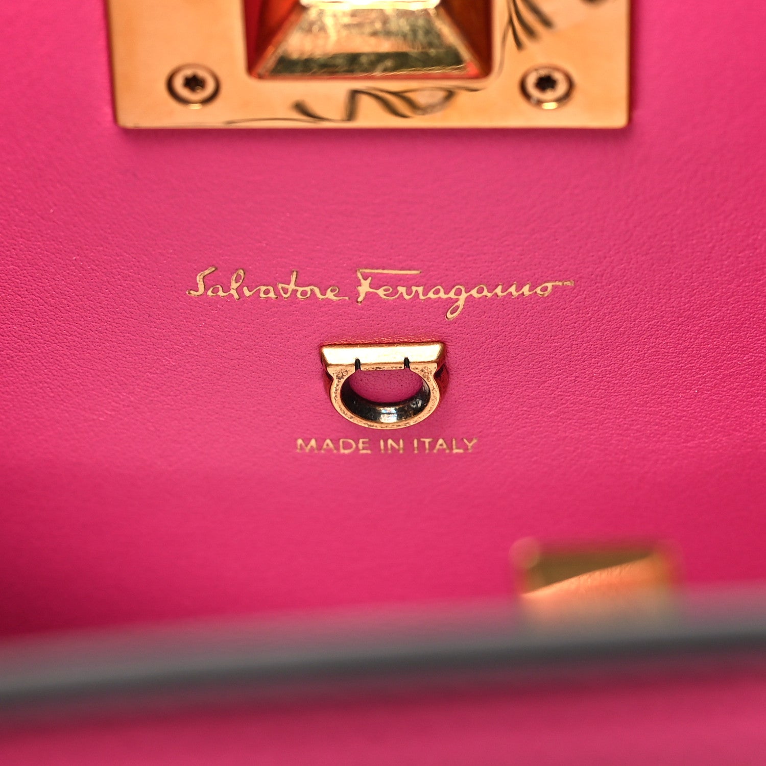 Salvatore Ferragamo Hammered Calfskin Small The Studio Box Bag Hot Pink 6 of 11