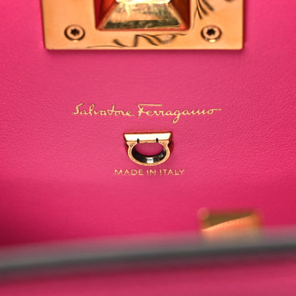 Salvatore Ferragamo Hammered Calfskin Small The Studio Box Bag Hot Pink 6 of 11
