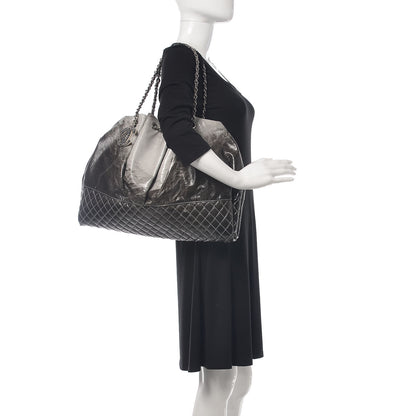 Chanel Vinyl Quilted Melrose Degrade Tote Black 2 of 9