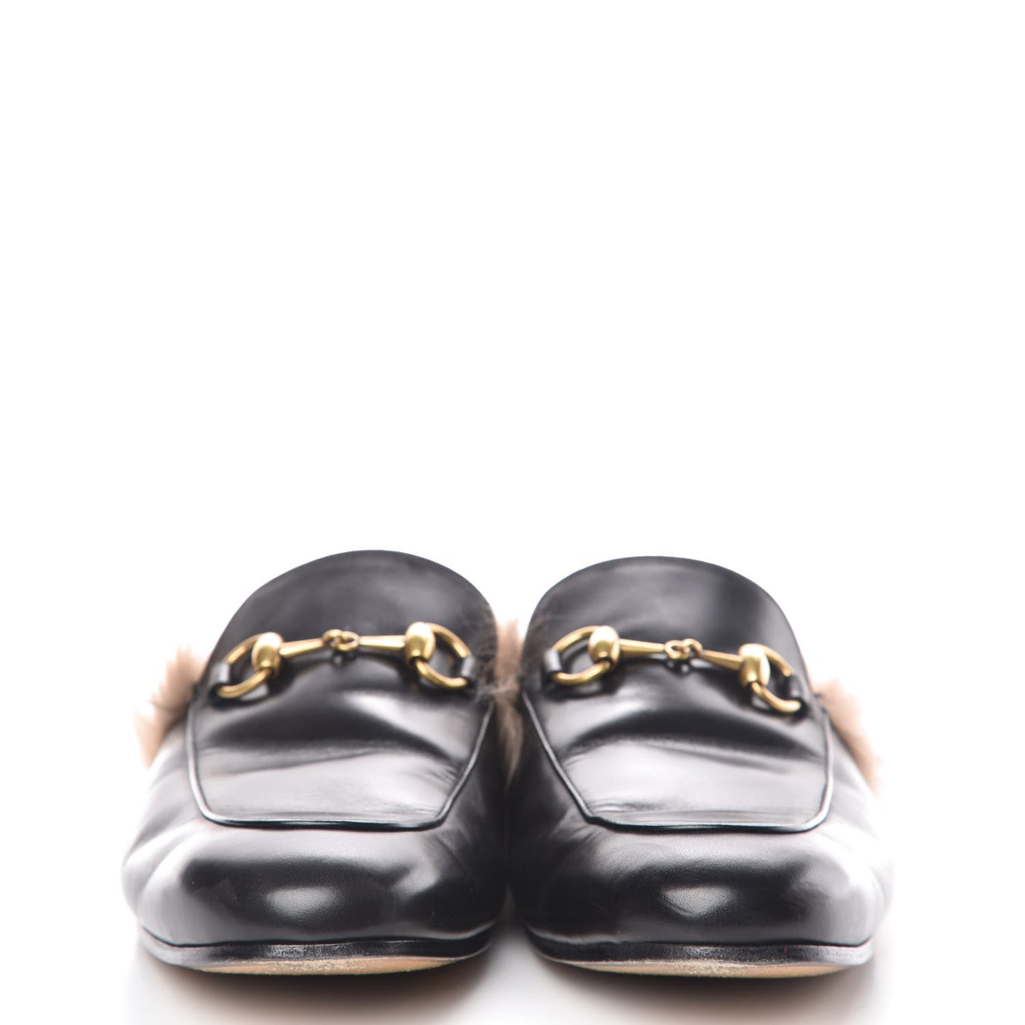 Calfskin Fur Mens Princetown Slippers 7.5 Black