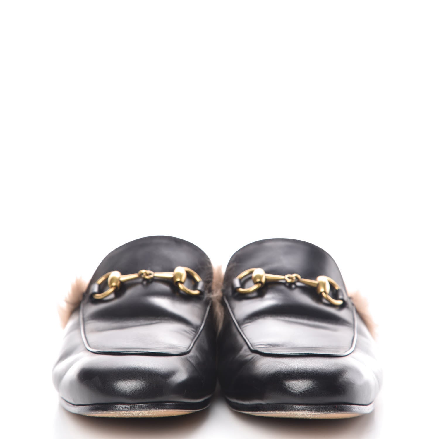 Gucci Calfskin Fur Mens Princetown Slippers 7.5 Black 2 of 14